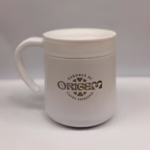 Caneca Térmica Inox com Tampa – Branco Gelo